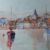 Bosham Harbour & Church 2 – Britain Art Gallery – Painting by Woking Surrey Artist David Harmer