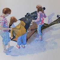 Children on board HMS Warrior Portsmouth Dockyard – Art Gallery