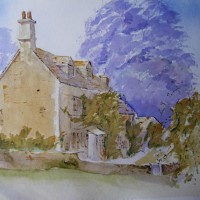 Cotswold Cottage – Britain Art Gallery – Painting by Woking Surrey Artist David Harmer