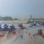 Erquy in Britanny – France Art Gallery – Painting of Boats on Beach