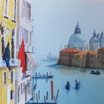 Grand Canal, Venice Italy – European Art Gallery – Painting by Woking Surrey Artist David Harmer