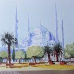 Istanbul, Blue Mosque – Europe Art Gallery – Painting by Woking Surrey Artist David Harmer