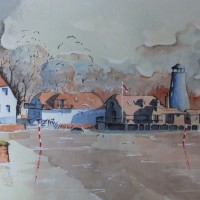 Langstone Mill, near Hayling Island – Britain Art Gallery – Painting by Woking Surrey Artist David Harmer