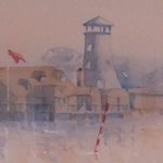 Morning Mist in Langstone – Britain Art Gallery – Painting by Woking Surrey Artist David Harmer