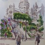 Sacre Coeur de Montmartre, Paris – Europe Art Gallery – Painting by Woking Surrey Artist David Harmer