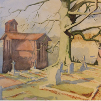 Watts Chapel, Compton, Surrey – Britain Art Gallery – Painting by Woking Surrey Artist David Harmer