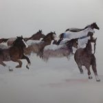 Horses in the Snow – Animals Art Gallery