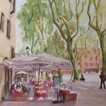 Old Town Square in Lucca Tuscany – Europe Gallery – Pirbright Art Club Member David Harmer