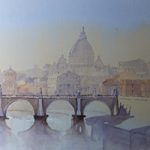 Roman Sunrise – Bridge over River Tiber – Rome Art Gallery