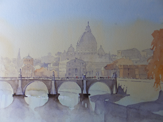 Roman Sunrise - Bridge over River Tiber - Rome Art Gallery