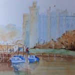 Arundel Castle West Sussex Watercolour Painting – Great Britain Art Gallery