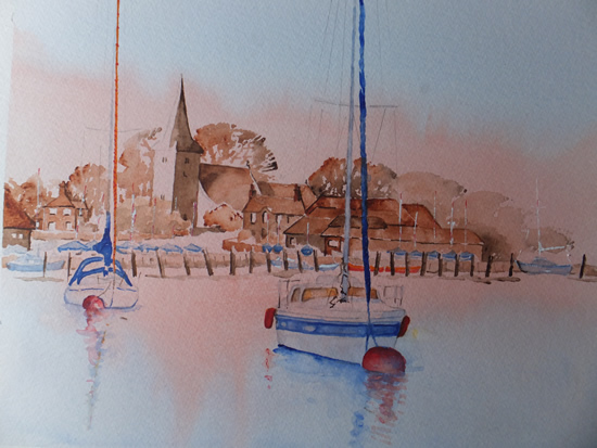 Bosham from the Sailing Club - Art - West Sussex Landscape Painting