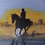 Horse and Rider Watercolour Painting – Woking Surrey Artist David Harmer
