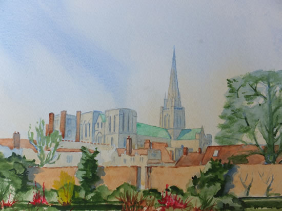 Art - Chichester Cathedral Watercolour Painting