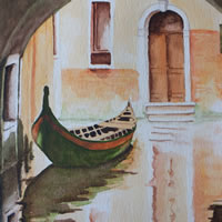 Art – Reflections of Peaceful Venice – Watercolour Painting For Sale