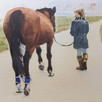 Painting of Horse and Owner – Commissioned