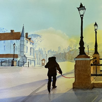 Kiln Bridge St Johns Woking in Winter Light – Surrey Art Gallery