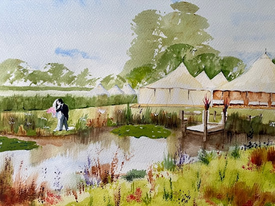 Commissioned Wedding Venue Watercolour Painting