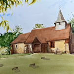 Pyrford Parish Church Woking Art – Watercolour Painting