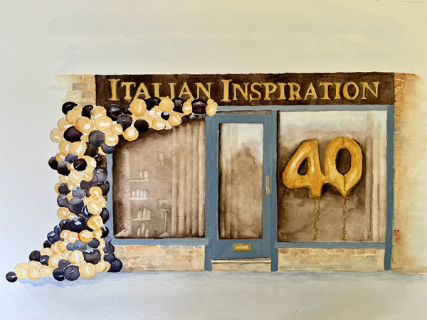 Shopfront Portrait Commission Painting - Italian Inspiration