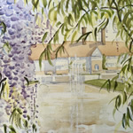 Wisteria at Wisley Garden Watercolour Painting